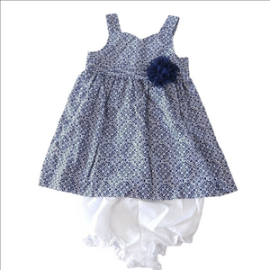 Special Occasion by Marmellata Navy and White Dress & Panties Size 18 Months
